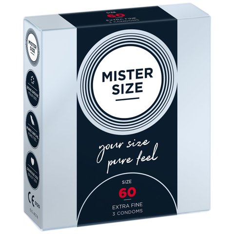 Презервативи Mister Size - pure feel - 60 (3 condoms), товщина 0,05 мм SO8036 фото